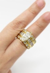 NYJEWEL 18k Yellow Gold 8ctw Diamond Ring Center Diamond 2.46ct