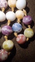 Picasso Glass Gold Swirl Knotted Pastel Bead Necklace No Clasp