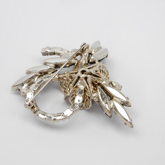 Juliana Delizza Elster Brooch Rivoli Margarita Blue Crystal Rhinestone Brooch