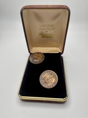 Vintage 1959 South Africa 1/2D Penny Coin Cufflinks Dromedaris Ship Boxed