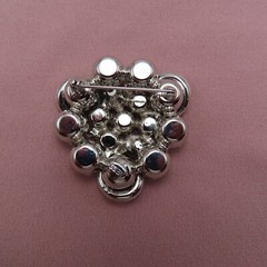 Weiss Rhinestone Brooch Vintage Pin Smoky Clear Faceted Crystal 1.75 inch 110h