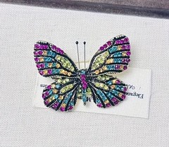 PURPLE MULTI-COLOR RHINESTONE BUTTERFLY BROOCH PIN~MOTHER’S DAY BIRTHDAY GIFT