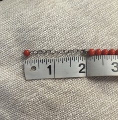 Vintage 5mm Italian Red Coral Necklace 16” + 2” Ext = 18” Sterling Silver Clasp