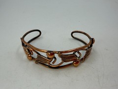 Vintage Bracelet Copper Cuff Bell Trading Post Southwest Wings 7 in PJ