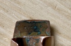 MCM Scandinavian made in Denmark Copper and Blue Enamel Vintage Adjustable Ring