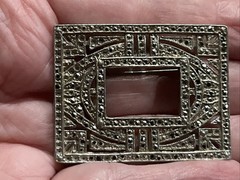 Vintage Sterling Brks Markasite Pin