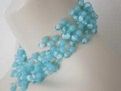 Vintage Necklace Glass Beads Blue 1950S 120.9 G / Approx. 39 Cm