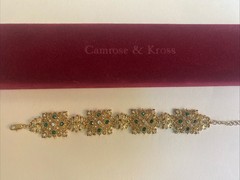 Camrose & Kross Jackie Kennedy Square Emerald And Gold Link Bracelet JBK
