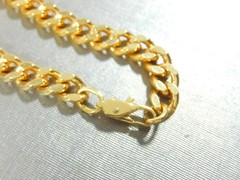 VTG. CUBAN CURB LINK GOLD PLATED 18.5″ CHAIN NECKLACE