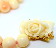 Genuine Natural Vintage Coral and 14K Gold necklace, 33in.
