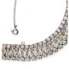 Vintage B David Rhinestone Bracelet Diamante Crystal Prong Set 7in
