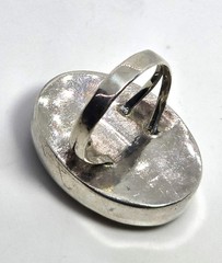 Landscape picture Jasper large split shank vintage sterling silver ring size 8