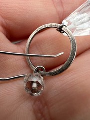 Vintage 925 Quartz Earring Single Sterling Silver Dangle Signed Deb Guyot