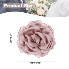 4″ Silk Satin Flower Brooch Pin Large Peony Floral Lapel Pin Rose Pink