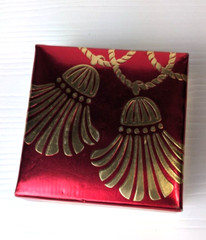 Vintage Christmas Tree Monet Brooch with org box 3 trees in circle w/rhinestone