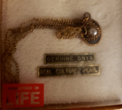 MARATHON JEWELRY 12KT FILLED ONYX PEARL NECKLACE AS ADVERTISED IN LIFE ORIG BOX