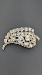 Vintage Rhinestone Brooch Lot 3 Pc Silver Tone AB Crystal Mixed Styles (READ)