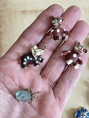 Vintage Jewelry Lot Pins Small Brooch Animal Bee Enamel Butterfly 1950-1960’s