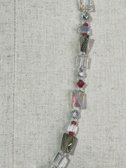 Vintage Glass AB Beads & Czech Glass Beaded Necklace Hand Strung
