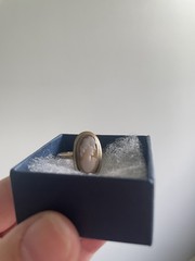 10K Yellow Gold Art Deco Cameo Ring – Oval, Hand-Carved, Stamped, Size 6-6.5