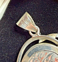 Vintage Sterling Silver 925 Leopard Jasper Pendant 10 grams Hand Made