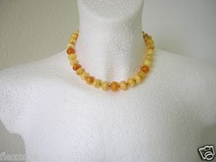 Amber Necklace Lentil Butterscotch Egg Yolk White Natural Amber 25.5 G/39 Cm