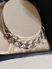 Vintage Speidel ID Bracelet Silver Tone With Black Panel In Box Engraved JEFF