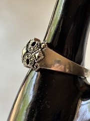 925 Sterling Silver Marcasite Ring Vintage Band Size 8 , 15 Stones Unisex