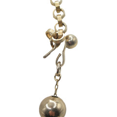 Brass BB Ball Beaded Necklace on Chain Vintage MCM Retro