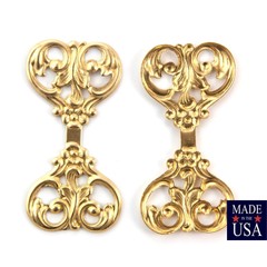 Raw Brass Floral Swirled Leaves Connector Wrap Bar mtl339B