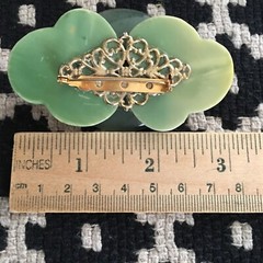 Mid-Century Aventurine Brooch Pin