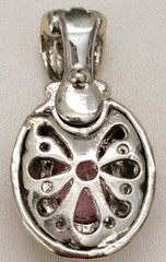 Vintage Crystal CZ Pink Topaz Gold & Silver Tone Detail Earrings & Pendant Set