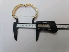Victorian Gold Filled Hinged Bangle Bracelet 6″ Signed B&B 18.5 Grams