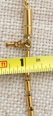 Vtg 1970s Crown Trafari Gold Tone Barrel Link Necklace 15.5” Screw Clasp *Estate