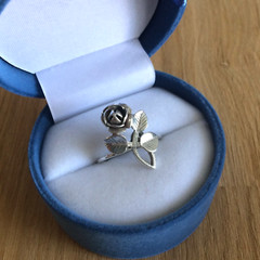 Vintage Silver Jewelry Ring Rose Shape Unmarked Made in Ukraine