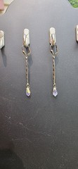 Vintage Crystal Silver Drop Earrings from Germany