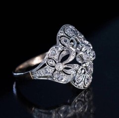 Antique Art Deco Style Round Lab-Created Diamond Wedding 14K White Gold FN Ring