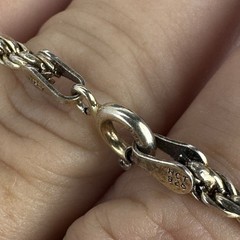 Vintage HCT Italy Gold Plated Sterling Silver Twisted Rope Chain Bracelet 7.75”