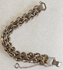 Vintage Decorative Links Chunky Double Chain Retro Bracelet