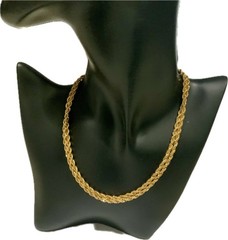 VTG SIGNED NAPIER TWISTED ROPE CHAIN NECKLACE GOLD TONE 28” SPRING RING CLASP