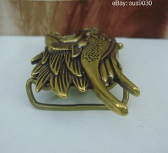 Brass Dragon Head Statue Men Belt Buckle