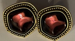 Vintage Yves Saint Laurent Metal & Resin Clip-On Earrings YSL Designer Authentic