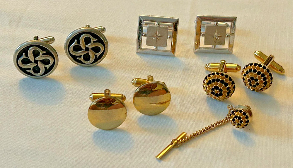 STATE TO VINTAGE CUFFLINKS LOT – Signed Vintage Pieces SWANK DANTE KENNET KANTRO