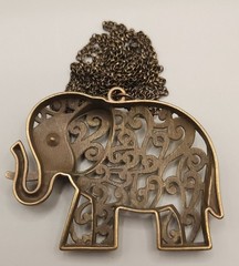 Vintage Style Elephant Charm Lot Pendant Necklace Boho Antique Bronze Silver 6pc