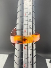 Vintage Bakelite Dome Ring Tested Orange Marbled Size 5.5