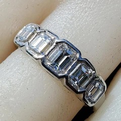 Original EARTH MINED DIAMOND Deco Wedding Band 2 CARAT PLATINUM Engagement Ring