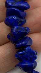 Vintage Lapis Stone nuggets Beaded Necklace W/ Triangle pendant & Brooch