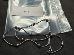 5.64g Vintage Sterling Silver 925 Beaded Snake Station Chain Necklace 18 in M