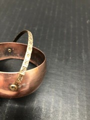 Copper and Brass Cuff Bracelet, Adjustable, 1/2″ Wide 1980’s !!!! VTG
