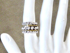 VINTAGE 925 STERLING SILVER HALLMARKED B SILVER AND GOLD BAND SIZE 5 RING